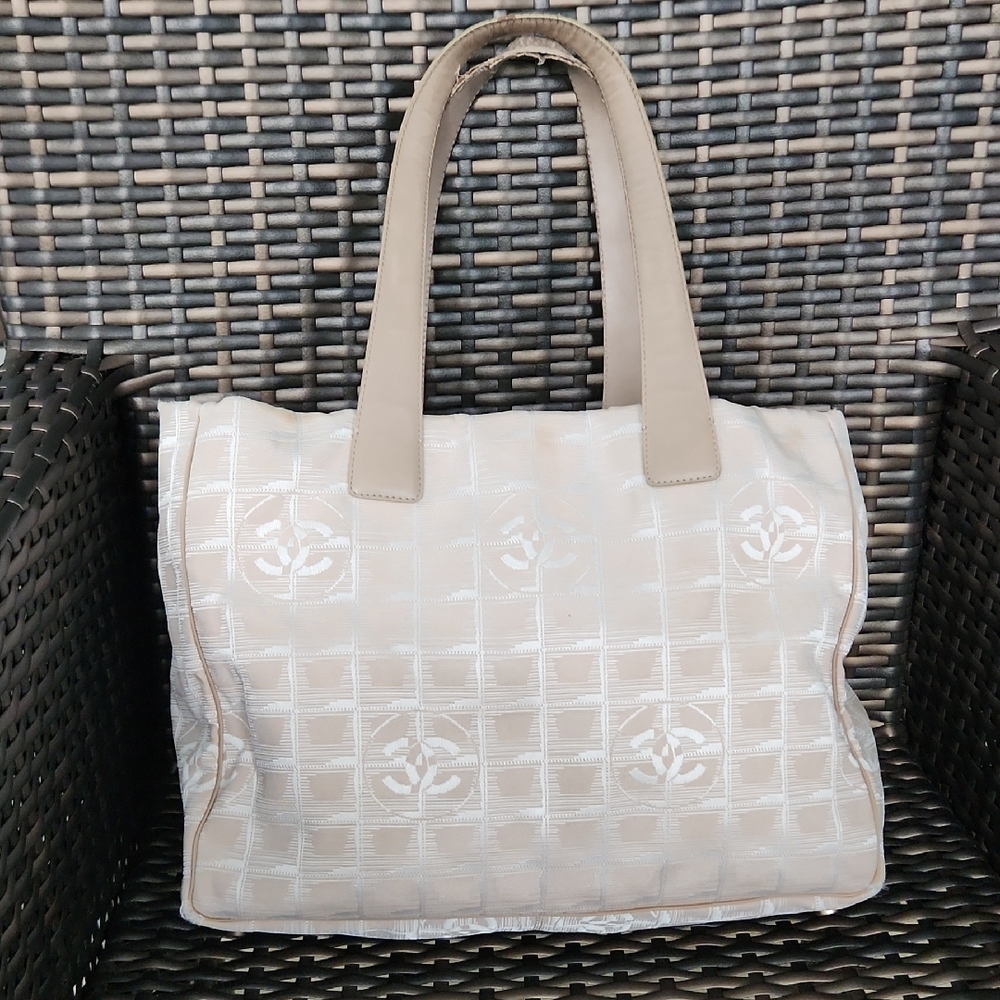 Chanel Travel Line Tote Bag Creamy Color